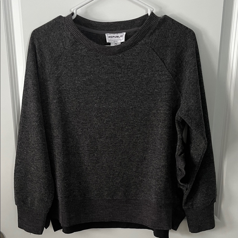 For The Republic Dark Gray Crew Neck Sweater